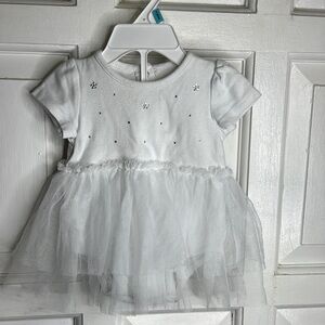 Absorba Cute White Tutu Dress with Swarovski Crystal Detail On Top 3-6 Months